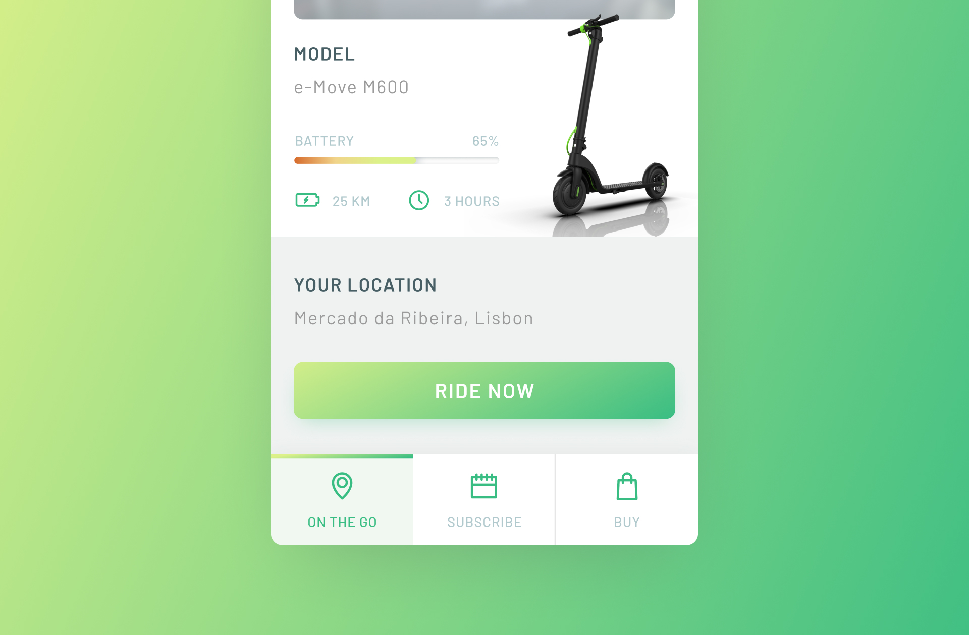 Scooter App - UI design